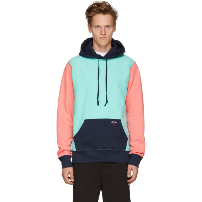 men color block hoodie