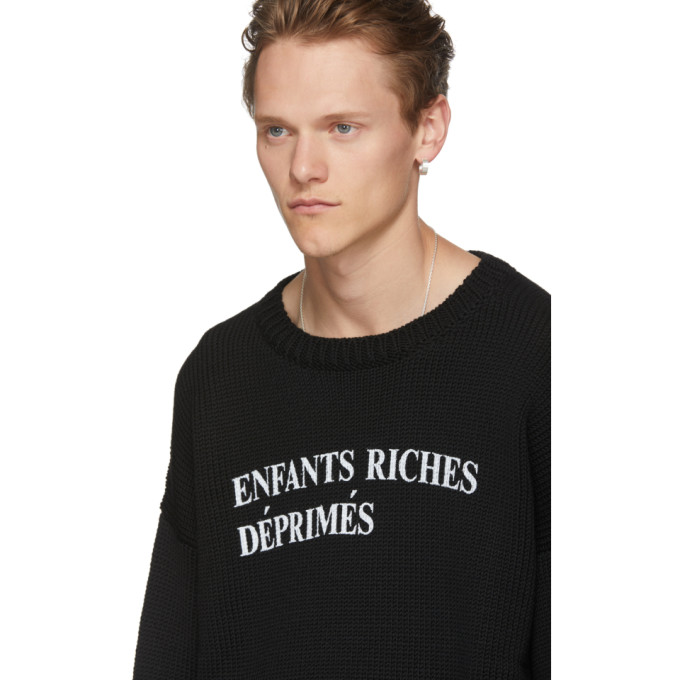 ENFANTS RICHES DEPRIMES ENFANTS RICHES DEPRIMES BLACK E.R.D CLASSIQUE LOGO SWEATER