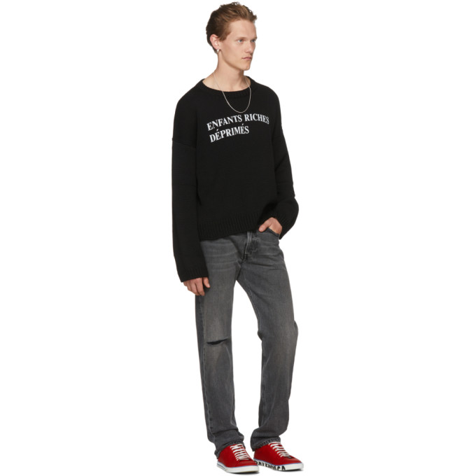 ENFANTS RICHES DEPRIMES ENFANTS RICHES DEPRIMES BLACK E.R.D CLASSIQUE LOGO SWEATER