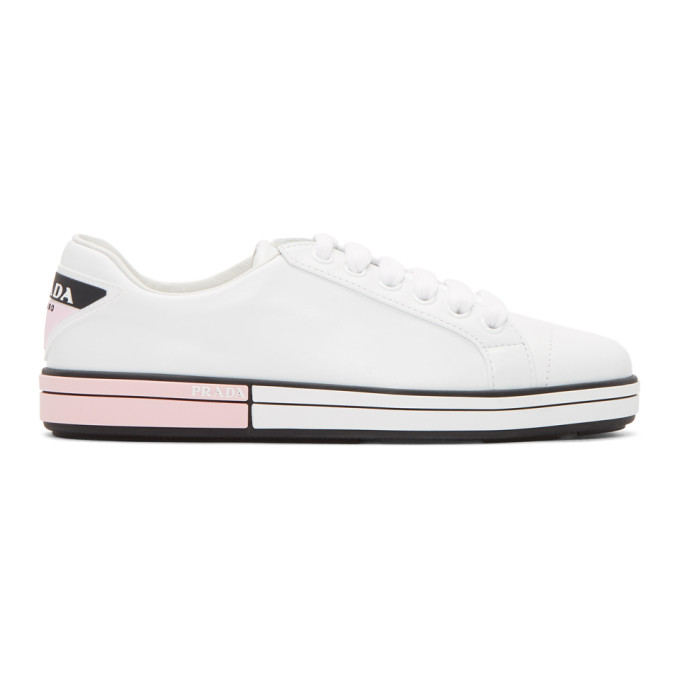 Prada White Leather Sneakers
