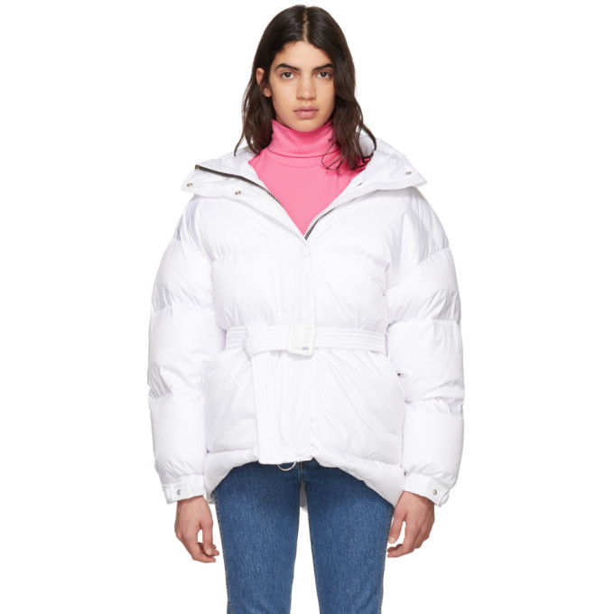 Ienki Ienki White Michlin Belted Down Puffer Jacket