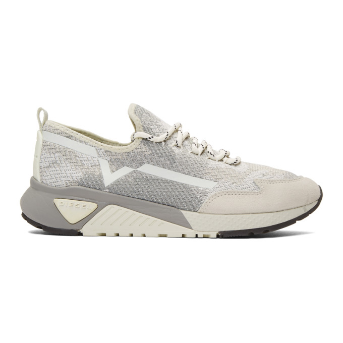Diesel White & Grey S-KBY Sneakers