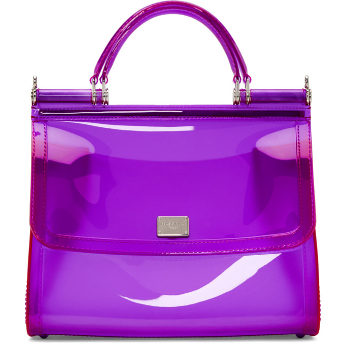 Dolce & Gabbana Purple Small Rubber Miss Sicily Bag