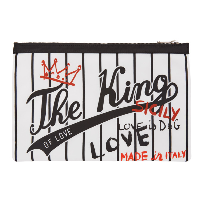 Dolce & Gabbana White & Black 'The King' Pouch