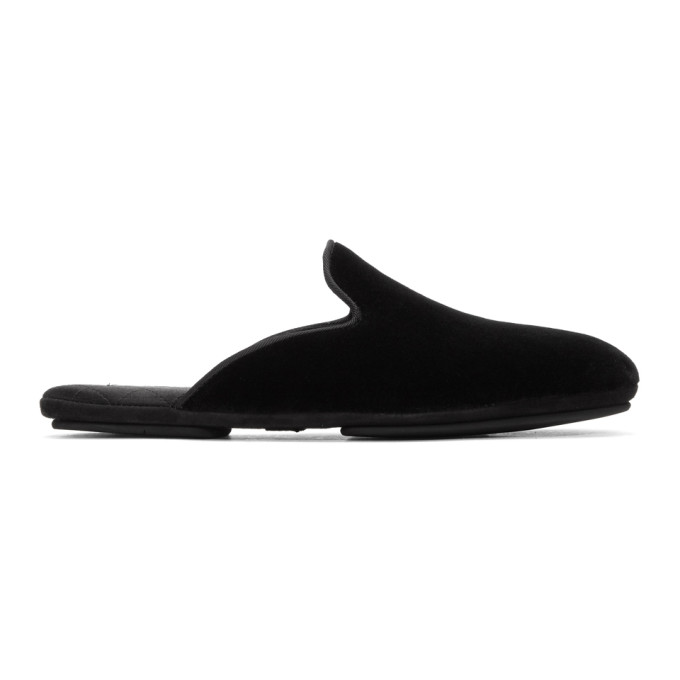 Dolce & Gabbana Black Velvet Slip-On Loafers