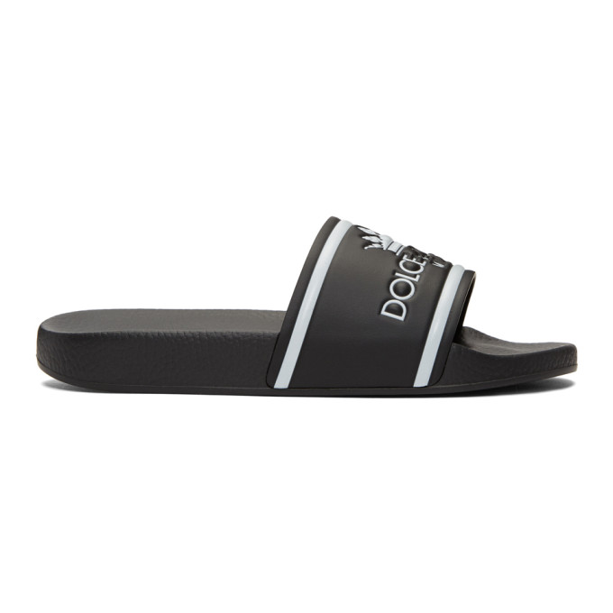 Dolce & Gabbana Black Milano Logo Slides