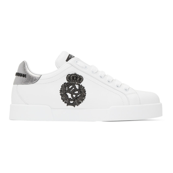 Dolce & Gabbana White Crest Sneakers