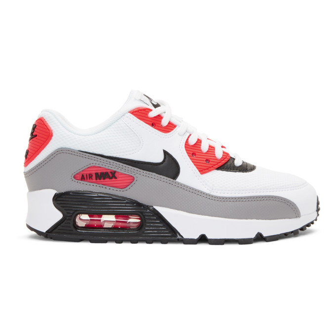 Nike White & Red Air Max 90 Sneakers