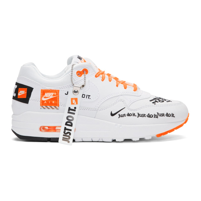 Nike White & Orange Air Max 1 LX Sneakers