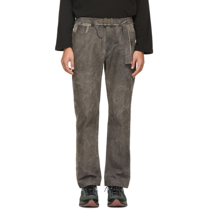St-Henri SSENSE Exclusive Grey & Black Garage Jeans - 182034M186002
