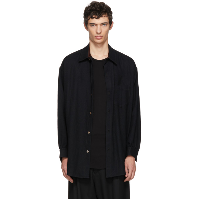 Sulvam ブラック ウール シャツ