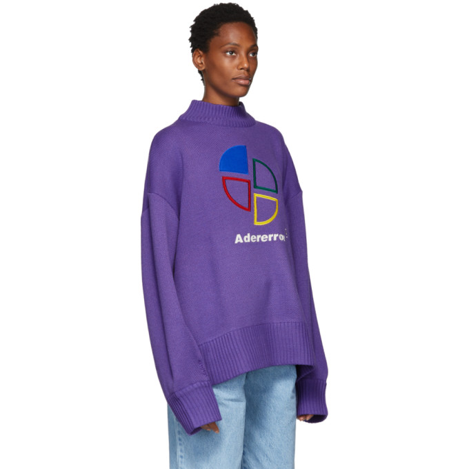 ADER ERROR ADER ERROR PURPLE SLICE LOGO SWEATER