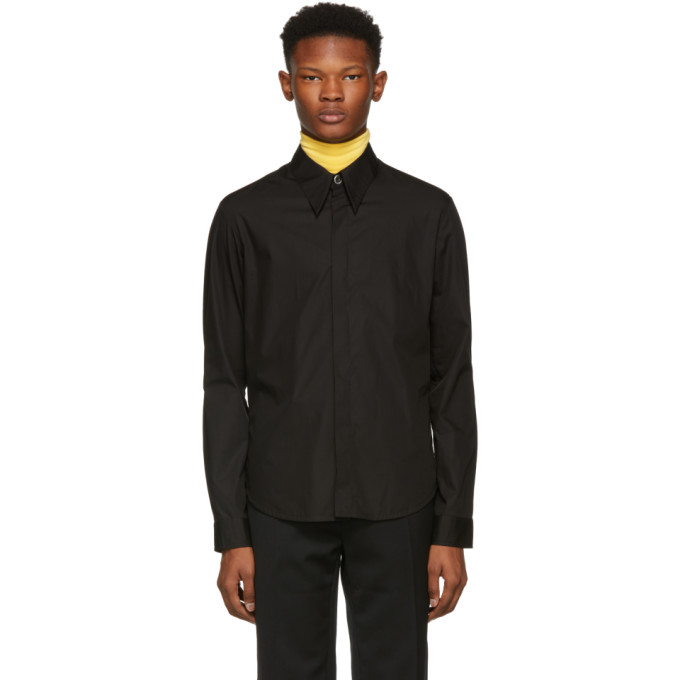 Namacheko ブラック ヒドゥン ボタン シャツ