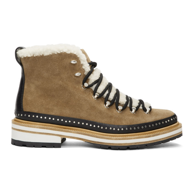 rag & bone Brown Suede & Shearling Compass Boots