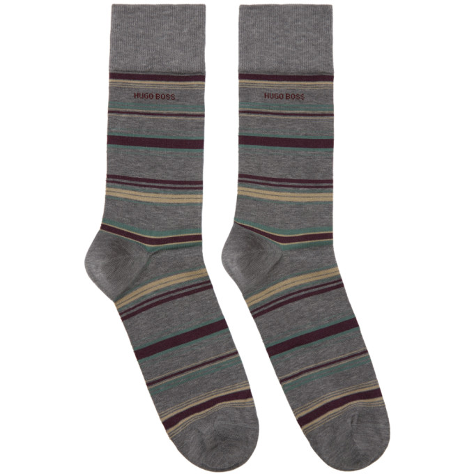 Boss Grey Multistripe Socks 182085M22001601