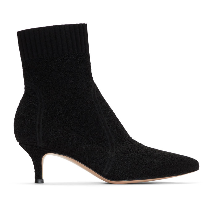 Gianvito Rossi Black Bouclé Kitten Heels