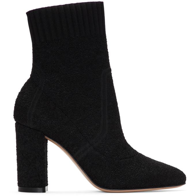 Gianvito Rossi Black Bouclé Ankle Boots