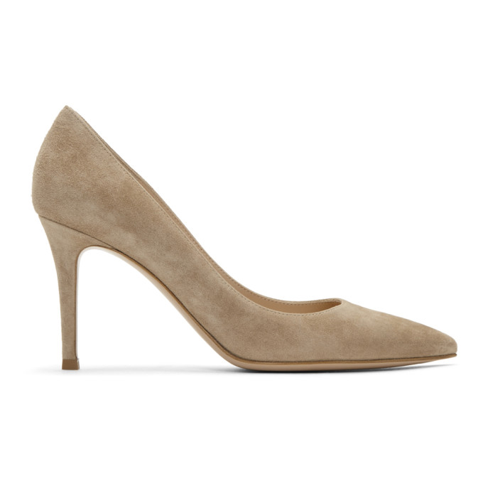 Gianvito Rossi Beige Suede Heels