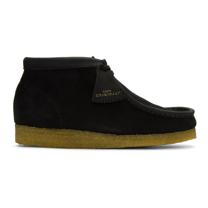 Clarks Originals Black Suede Wallabee Boots
