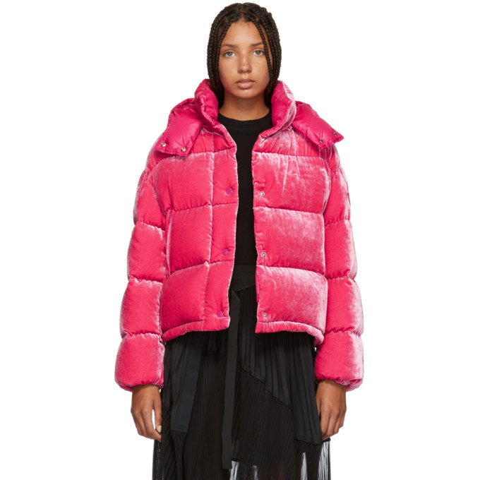 moncler caille velvet puffer jacket