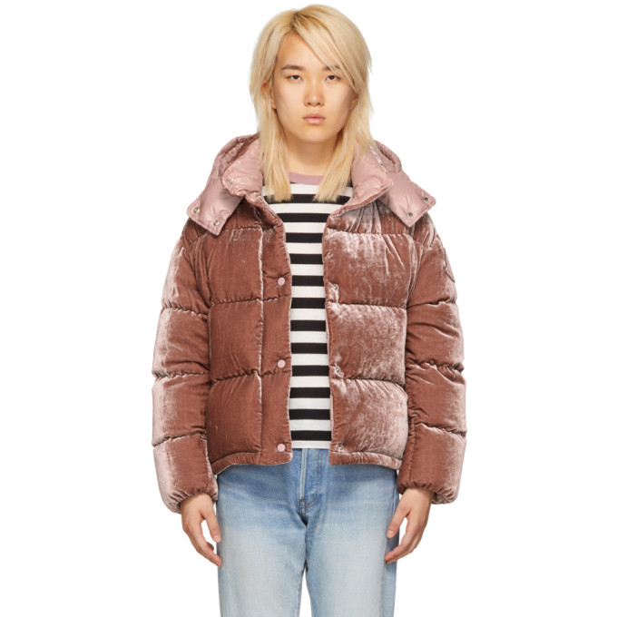 moncler pink jacket velvet