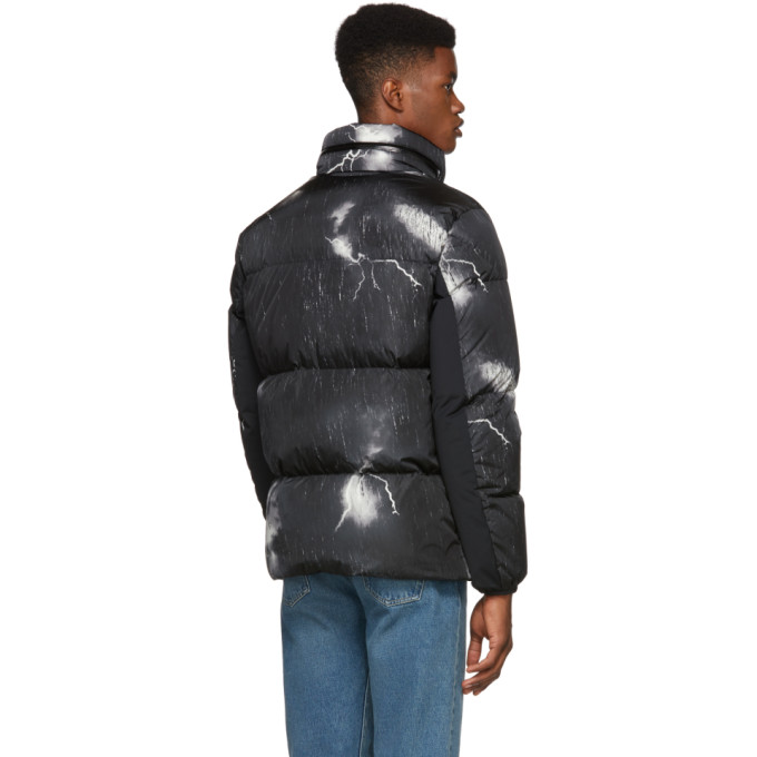 MONCLER MONCLER BLACK DOWN FABAS LIGHTNING BOLT JACKET