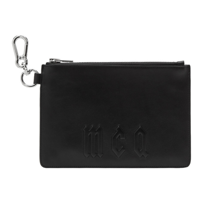 McQ Alexander McQueen Black Logo Passport Pouch