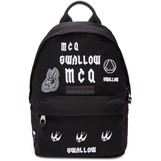 McQ Alexander McQueen Black 'Swallow' Classic Backpack