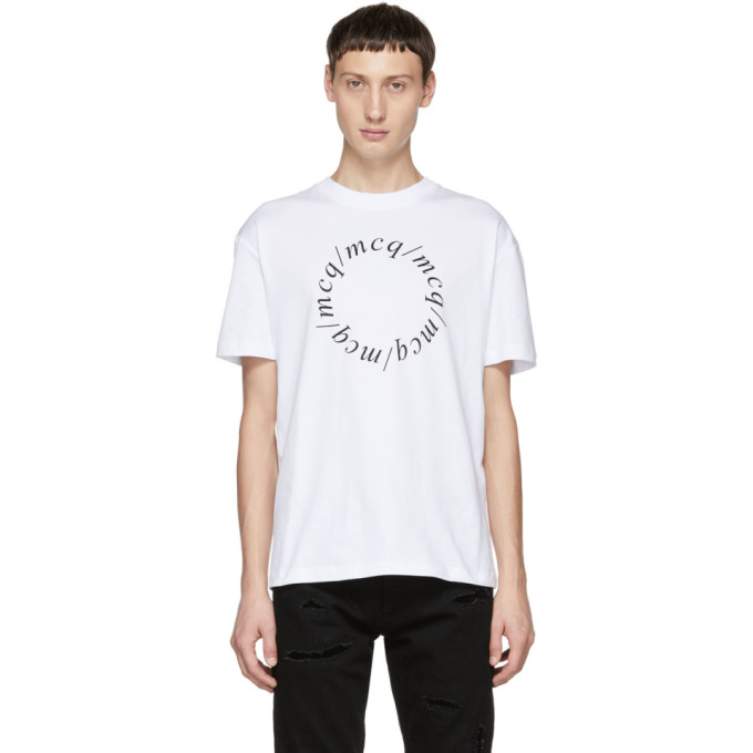 McQ Alexander McQueen T-shirt blanc Dropped Shoulder