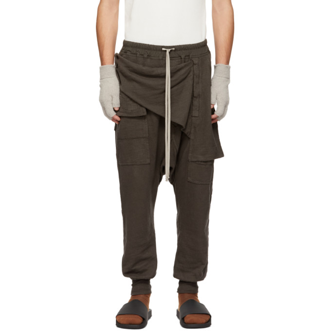 RICK OWENS DRKSHDW RICK OWENS DRKSHDW GREY PRISONER MEMPHIS LOUNGE PANTS