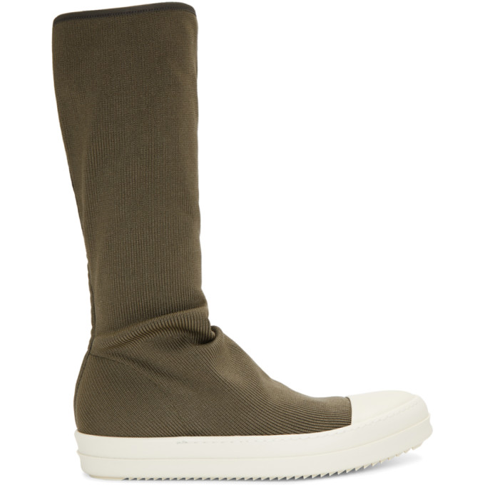 Rick Owens Drkshdw Grey Sock High-top Sneakers