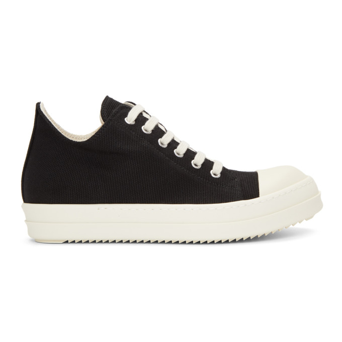 Rick Owens Drkshdw Black Canvas Low Sneakers