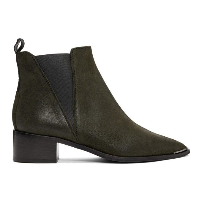 Acne Studios Green Suede Jensen Boots