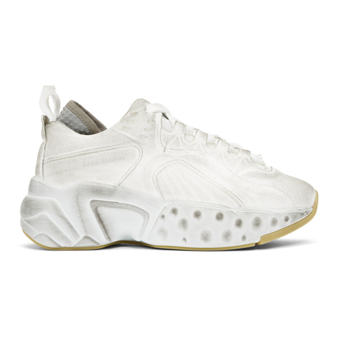 Acne Studios White Manhattan Tumbled Sneakers