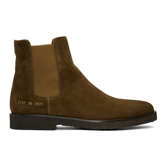 Common Projects Brown Suede Chelsea Boots