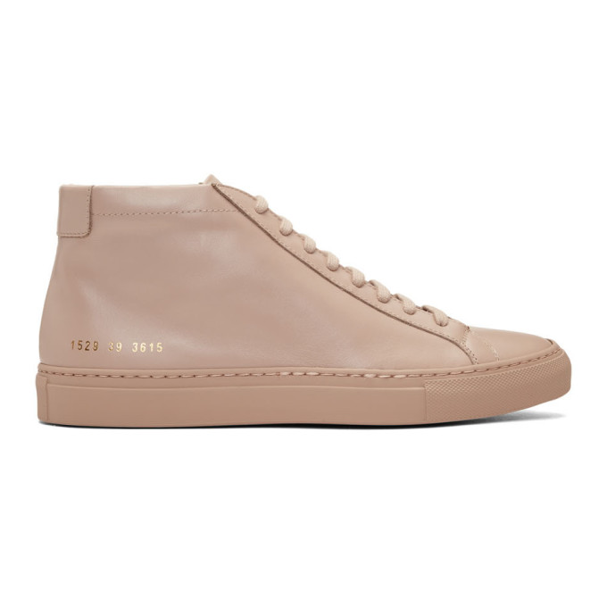 Common Projects Pink Original Achilles Mid Sneakers