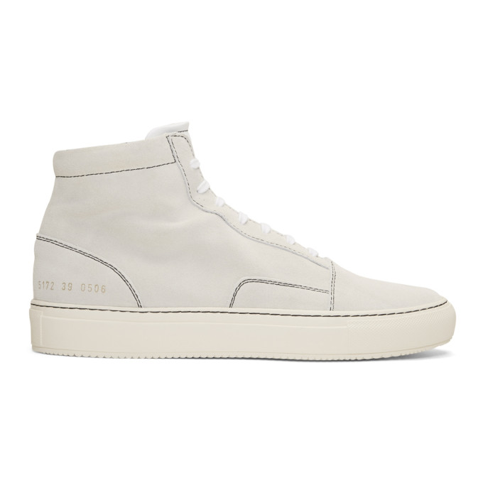 Common Projects White Suede Skate Mid Sneakers