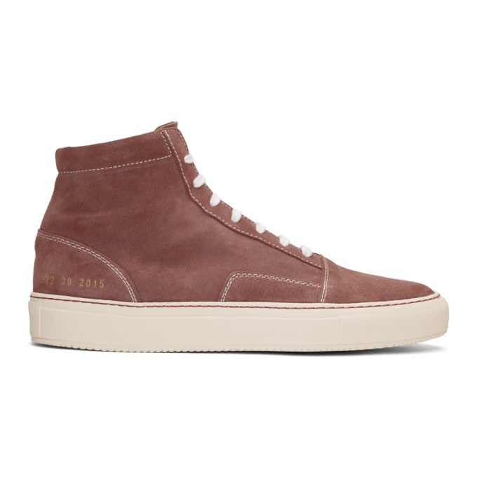 Common Projects Pink Suede Skate Mid Sneakers