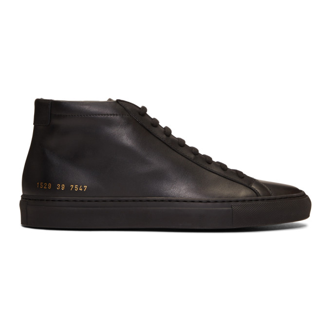 Common Projects Black Original Achilles Mid Sneakers