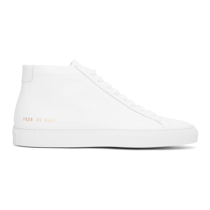 Common Projects White Original Achilles Mid Sneakers