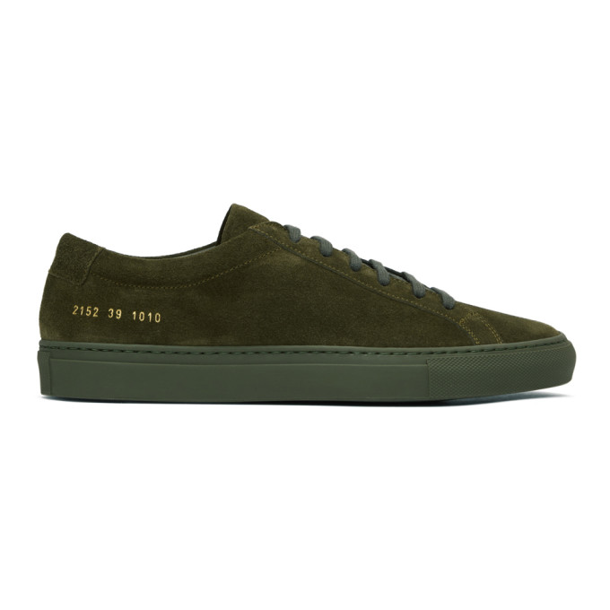 Common Projects Green Suede Original Achilles Low Sneakers