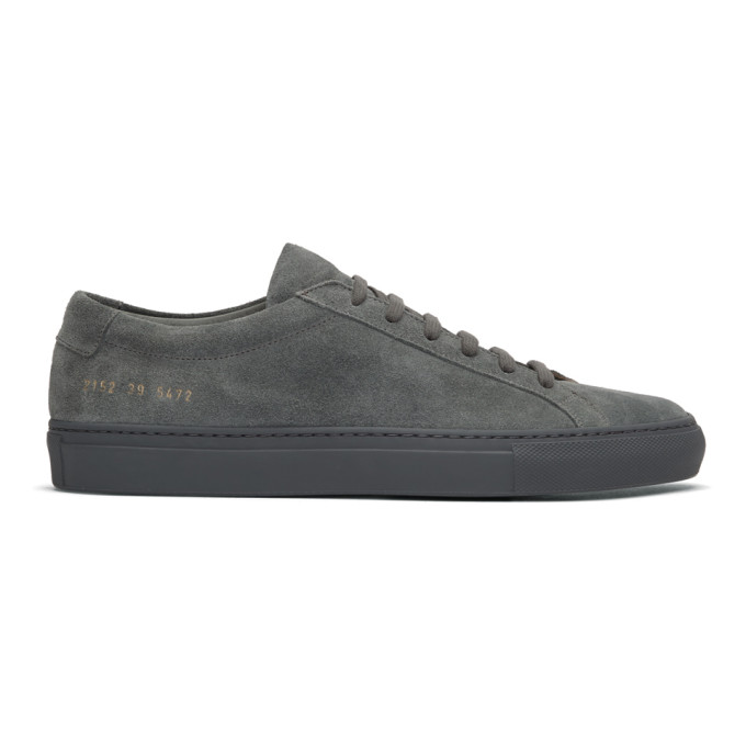 Common Projects Grey Suede Original Achilles Low Sneakers