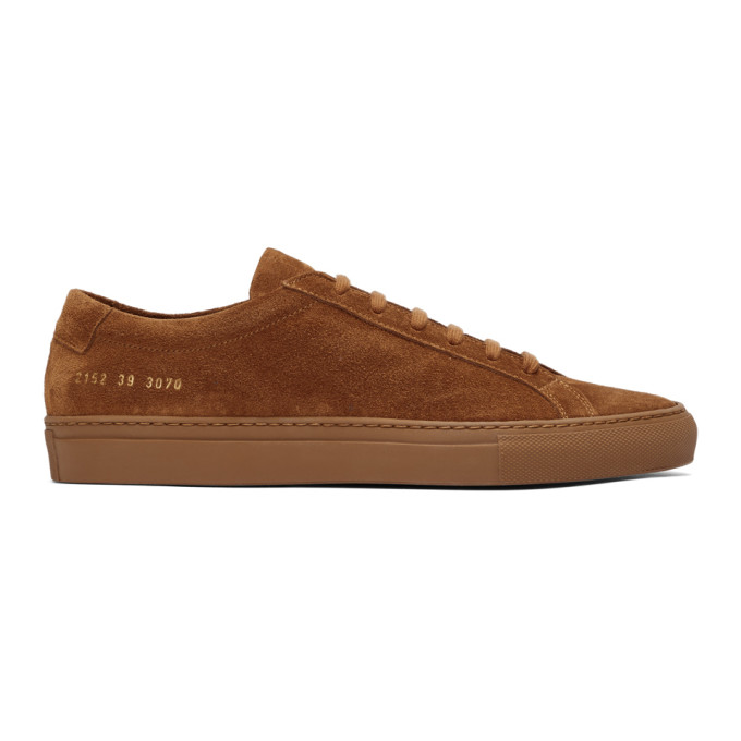 Common Projects Tan Suede Original Achilles Low Sneakers