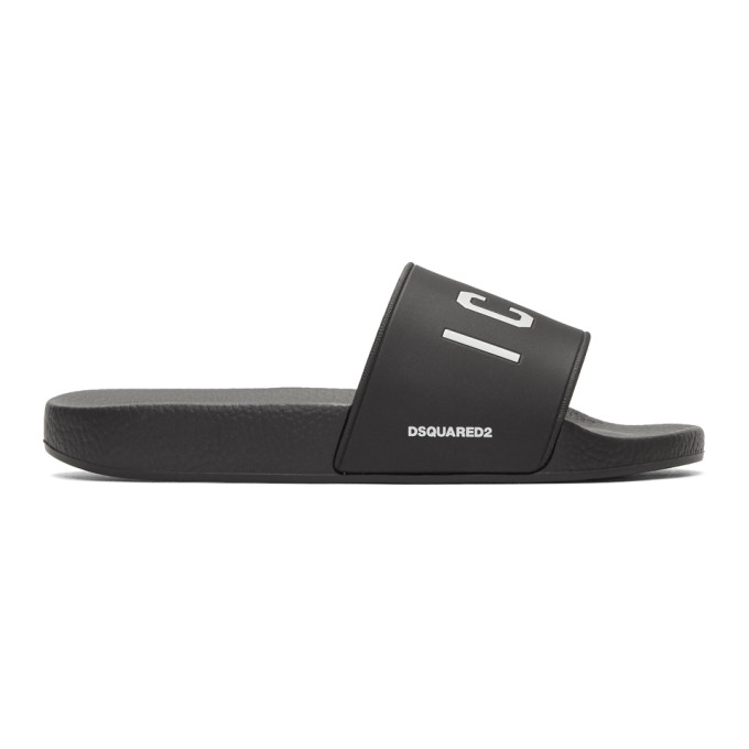 Dsquared2 Black Dune 'Icon' Slides