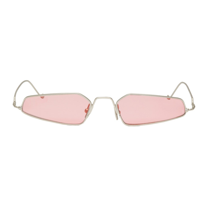 NOR NOR SILVER AND PINK DIMENSIONS MICRO SUNGLASSES