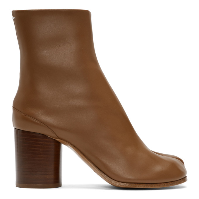 Maison Margiela Tan Leather Tabi Boots