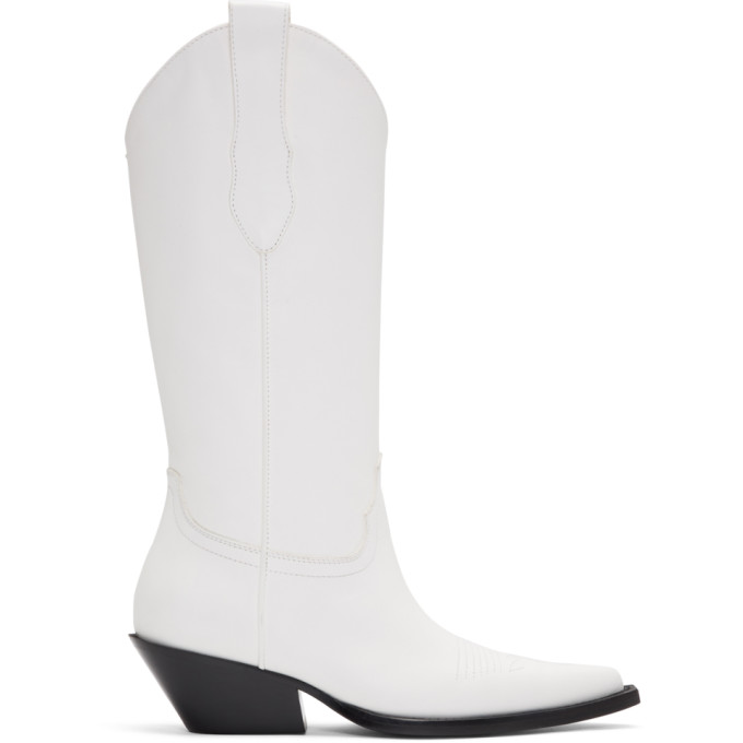 Maison Margiela White Tall Cowboy Boots