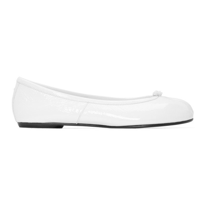Maison Margiela White Patent Tabi Ballerina Flats