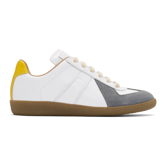 Maison Margiela White & Grey Court Sneakers
