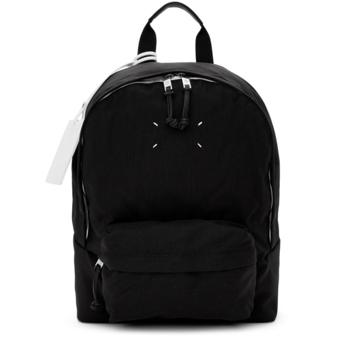 Maison Margiela Black Nylon Canvas Backpack